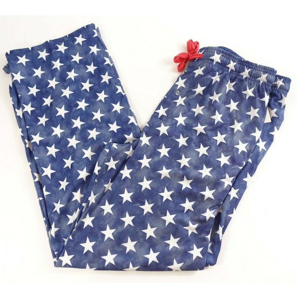 Bioworld Knit Pajama Pants Men Small American Stars Patriotic Relaxed Fit $38
